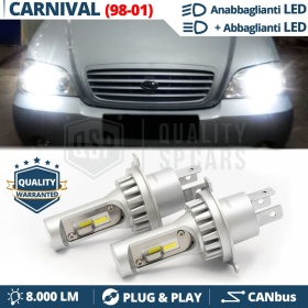 Kit Led H4 para KIA CARNIVAL 1 98-01 Luces de Cruce + Carretera 6500k | Plug & Play CANbus