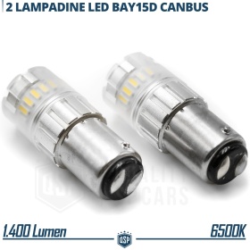 2x Bombillas LED P21/5W - BAY15D CANnbus | Luz Potente Blanco Frío 6500K 1400LM | No Error