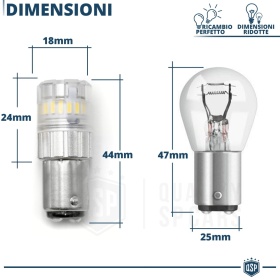 2x Bombillas LED P21/5W - BAY15D CANnbus | Luz Potente Blanco Frío 6500K 1400LM | No Error