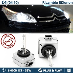 2x Bombillas Bi-Xenon D1S de Repuesto para CITROEN C4 I 04-10 Luz 6.000K Blanco Frio Lámpara 35W