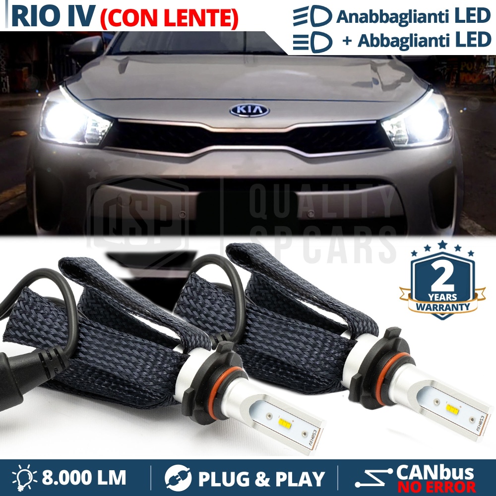 Kit LED HB3 para KIA RIO 4 Luces de Cruce + Carretera LED | CANbus 6500K