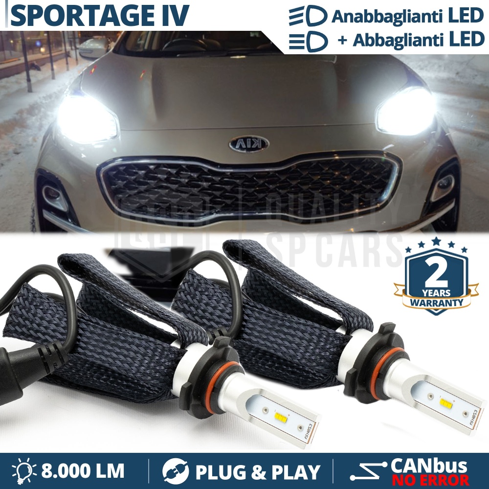Kit LED HB3 para KIA SPORTAGE 4 Luces de Cruce + Carretera | CANbus 6500K 8000LM
