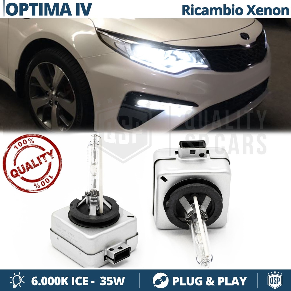 2x Bombillas Xenon D3S de Repuesto para KIA OPTIMA 4 Luz 6000K Blanco Frio 35W