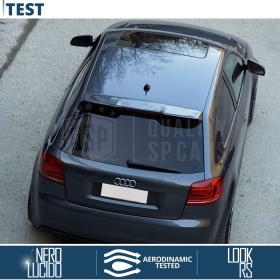 SPOILER Alerón Trasero PARA Audi A3 S3 8P 3 Puertas | Labio Maletero Techo NEGRO RS3 Style