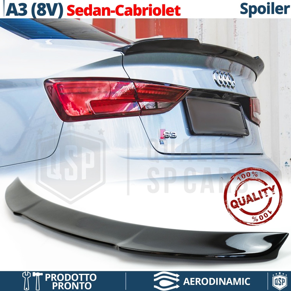 SPOILER Alerón Trasero PARA Audi A3 8V SEDAN CABRIOLET | Labio Maletero Techo NEGRO RS3 Style SPOILER Alerón Trasero PARA Audi A3 8V SEDAN CABRIOLET | Labio Maletero Techo NEGRO RS3 Style
