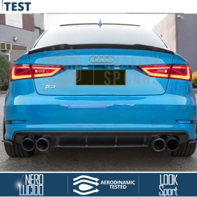 SPOILER Alerón Trasero PARA Audi A3 8V SEDAN CABRIOLET | Labio Maletero Techo NEGRO RS3 Style