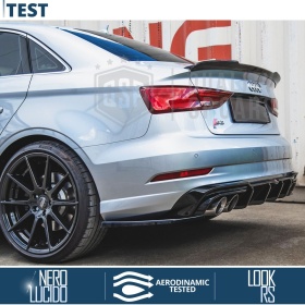 SPOILER Alerón Trasero PARA Audi A3 8V SEDAN CABRIOLET | Labio Maletero Techo NEGRO RS3 Style