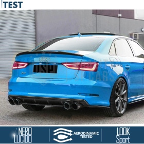 SPOILER Alerón Trasero PARA Audi A3 8V SEDAN CABRIOLET | Labio Maletero Techo NEGRO RS3 Style