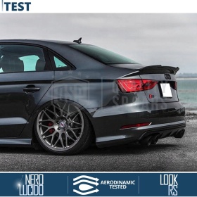 SPOILER Alerón Trasero PARA Audi A3 8V SEDAN CABRIOLET | Labio Maletero Techo NEGRO RS3 Style