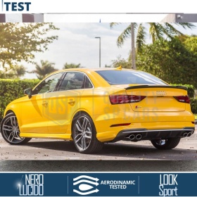 SPOILER Alerón Trasero PARA Audi A3 8V SEDAN CABRIOLET | Labio Maletero Techo NEGRO RS3 Style
