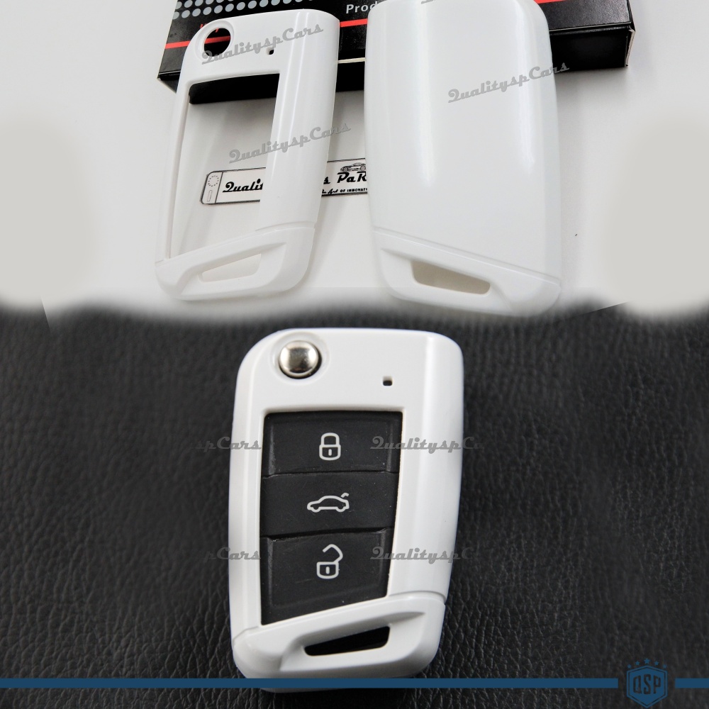 Funda Rígida Llave Mando Blanca para VW - Seat - Skoda Carcasa Protectora en Abs Térmico Funda Rígida Llave Mando Blanca para VW - Seat - Skoda Carcasa Protectora en Abs Térmico