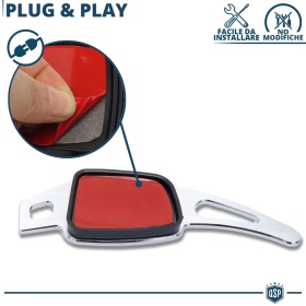 PALETTE Cambio al Volante per AUDI A3 (8V) Restyling | Leve Paddle Acciaio Silver