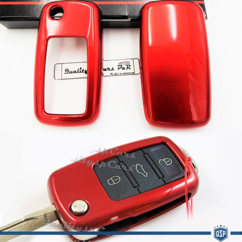 Funda Rígida Llave Mando Roja para VW - Seat - Skoda Carcasa Protectora en Abs Térmico Funda Rígida Llave Mando Roja para VW - Seat - Skoda Carcasa Protectora en Abs Térmico