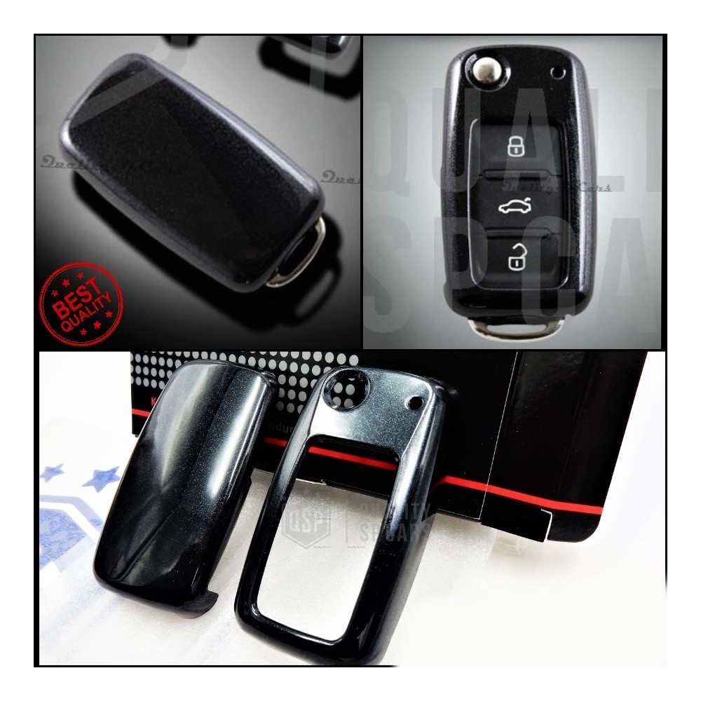 Funda Rígida Llave Mando Negra para VW - Seat - Skoda Carcasa Protectora en Abs Térmico Funda Rígida Llave Mando Negra para VW - Seat - Skoda Carcasa Protectora en Abs Térmico