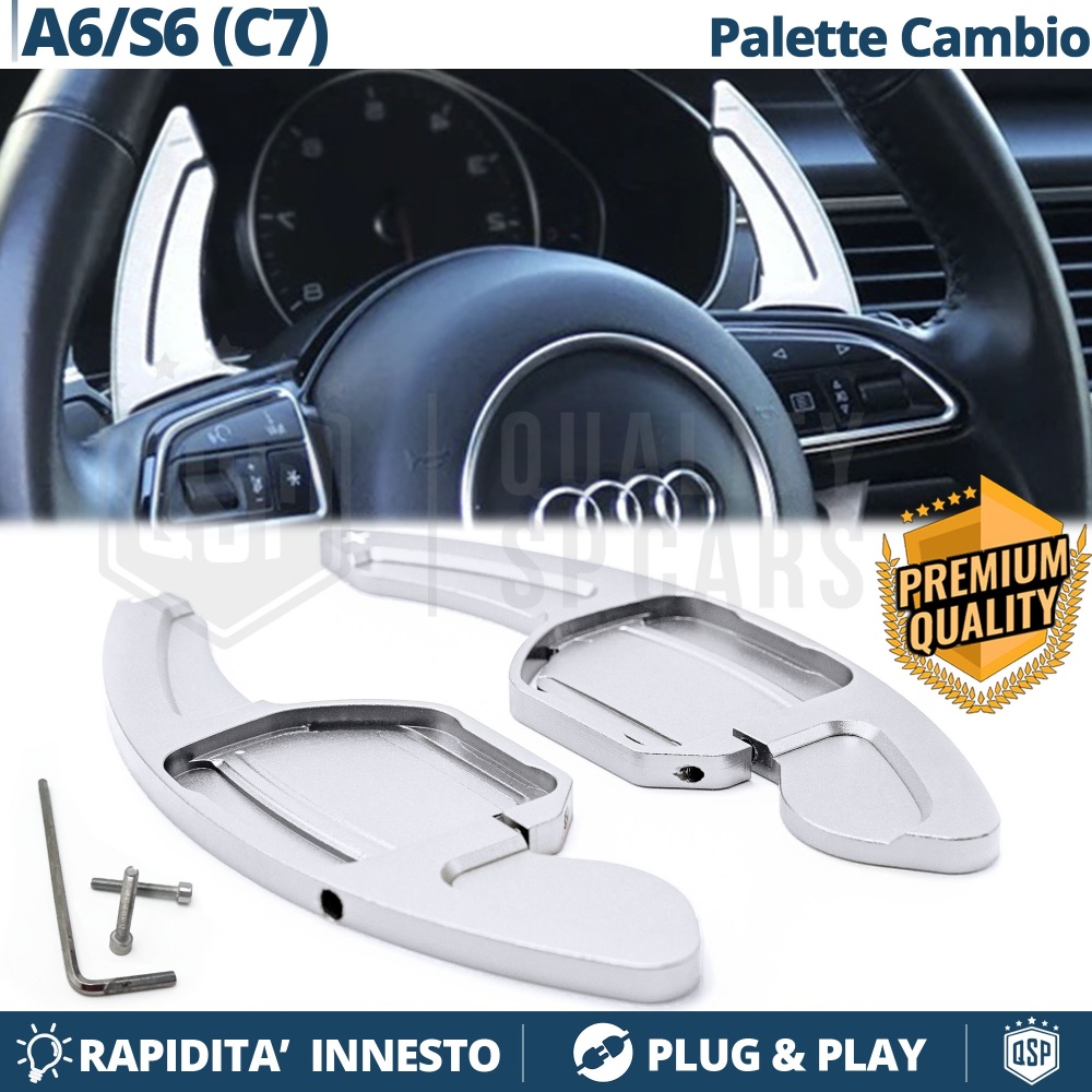 2 Levas de Volante para AUDI A6 (C7) | Levas de Cambio en Aluminio Silver 2 Levas de Volante para AUDI A6 (C7) | Levas de Cambio en Aluminio Silver