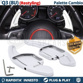 2 Levas de Volante para AUDI Q3 (8U) 14-18 | Levas de Cambio en Aluminio Silver