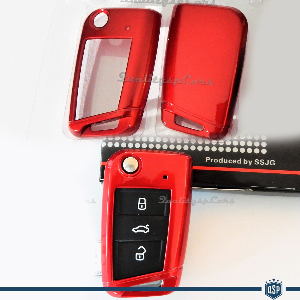 Funda Rígida Llave Mando Roja para VW - Seat - Skoda Carcasa Protectora en Abs Térmico Funda Rígida Llave Mando Roja para VW - Seat - Skoda Carcasa Protectora en Abs Térmico
