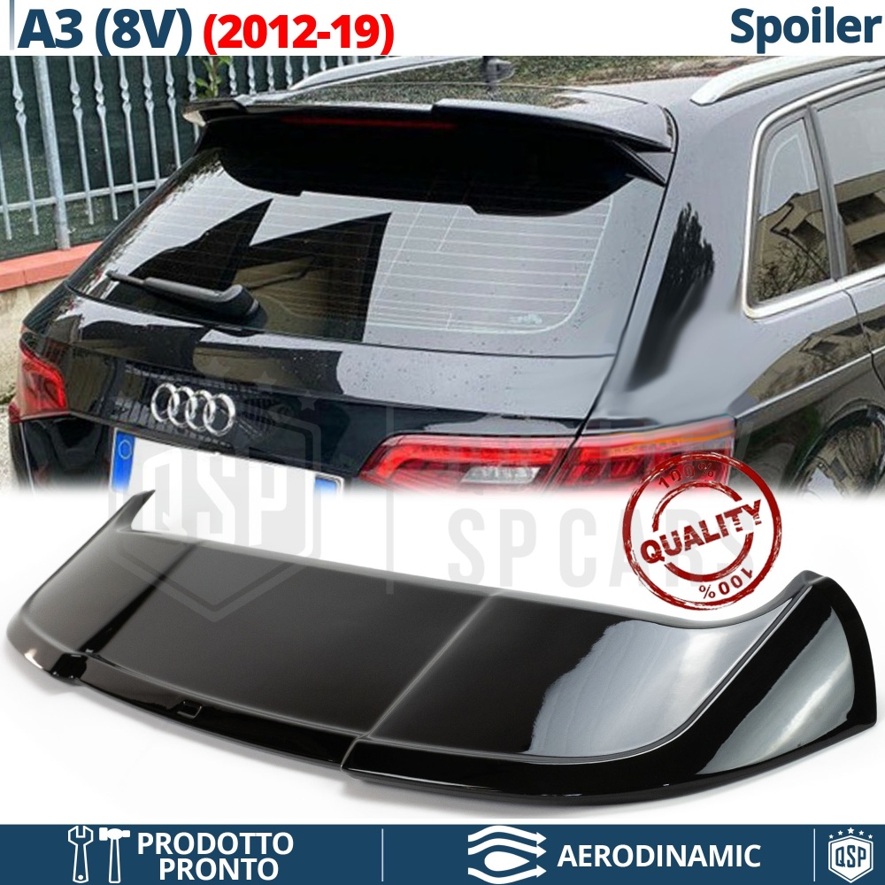 SPOILER Alerón Trasero PARA Audi A3 8V Sportback | Labio Maletero Techo NEGRO RS3 Style SPOILER Alerón Trasero PARA Audi A3 8V Sportback | Labio Maletero Techo NEGRO RS3 Style