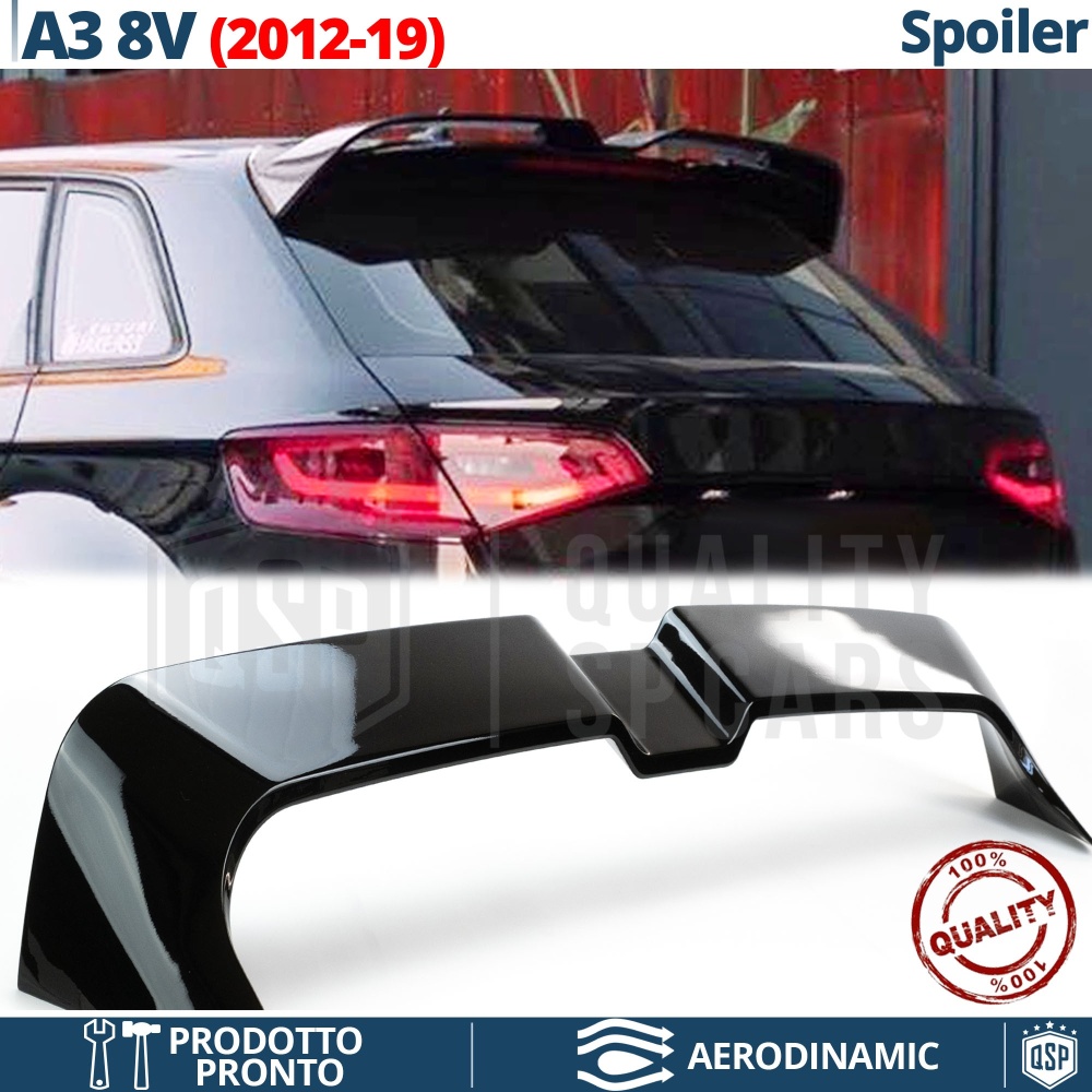 SPOILER Alerón Trasero PARA Audi A3 8V Sportback | Labio Maletero Techo NEGRO RS3 Style SPOILER Alerón Trasero PARA Audi A3 8V Sportback | Labio Maletero Techo NEGRO RS3 Style