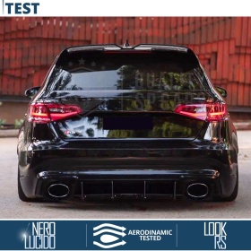 SPOILER Alerón Trasero PARA Audi A3 8V Sportback | Labio Maletero Techo NEGRO RS3 Style