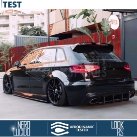 SPOILER Alerón Trasero PARA Audi A3 8V Sportback | Labio Maletero Techo NEGRO RS3 Style