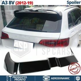 SPOILER Alerón Trasero PARA Audi A3 8V Sportback | Labio Maletero Techo NEGRO RS3 Style