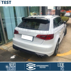 SPOILER Alerón Trasero PARA Audi A3 8V Sportback | Labio Maletero Techo NEGRO RS3 Style