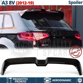 SPOILER Alerón Trasero PARA Audi A3 8V Sportback | Labio Maletero Techo NEGRO RS3 Style
