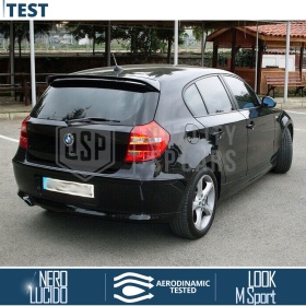 SPOILER Alerón Trasero PARA BMW Serie 1 E87 E81 | Labio Maletero Techo NEGRO MSport Style