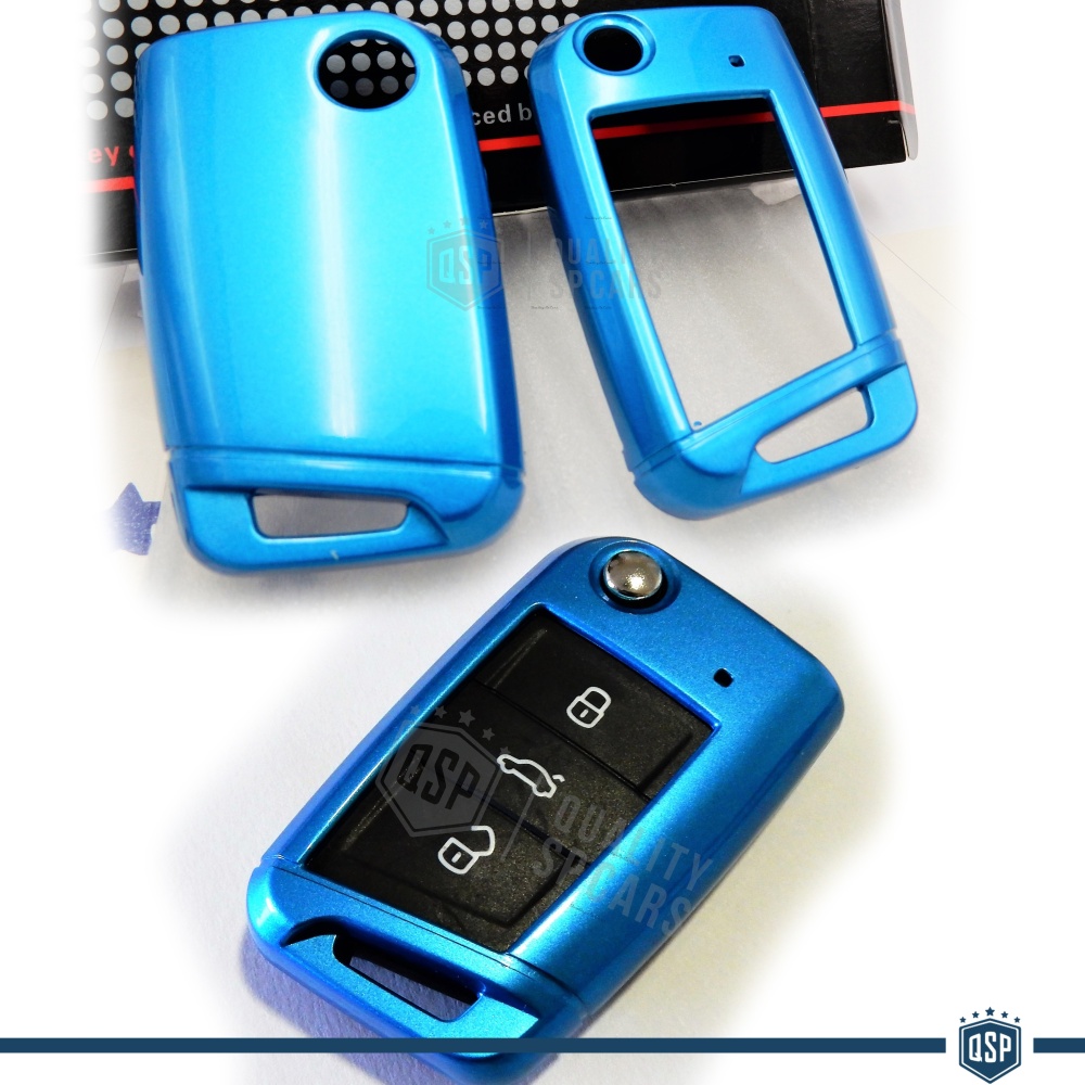 Funda Rígida Llave Mando Azul para VW - Seat - Skoda Carcasa Protectora en Abs Térmico Funda Rígida Llave Mando Azul para VW - Seat - Skoda Carcasa Protectora en Abs Térmico