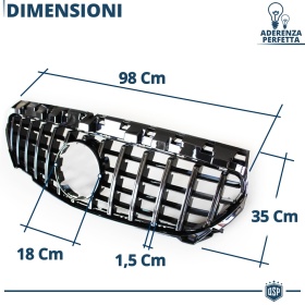 Parrilla REJILLA Delantera para MERCEDES CLA W117 | Negro Brillante