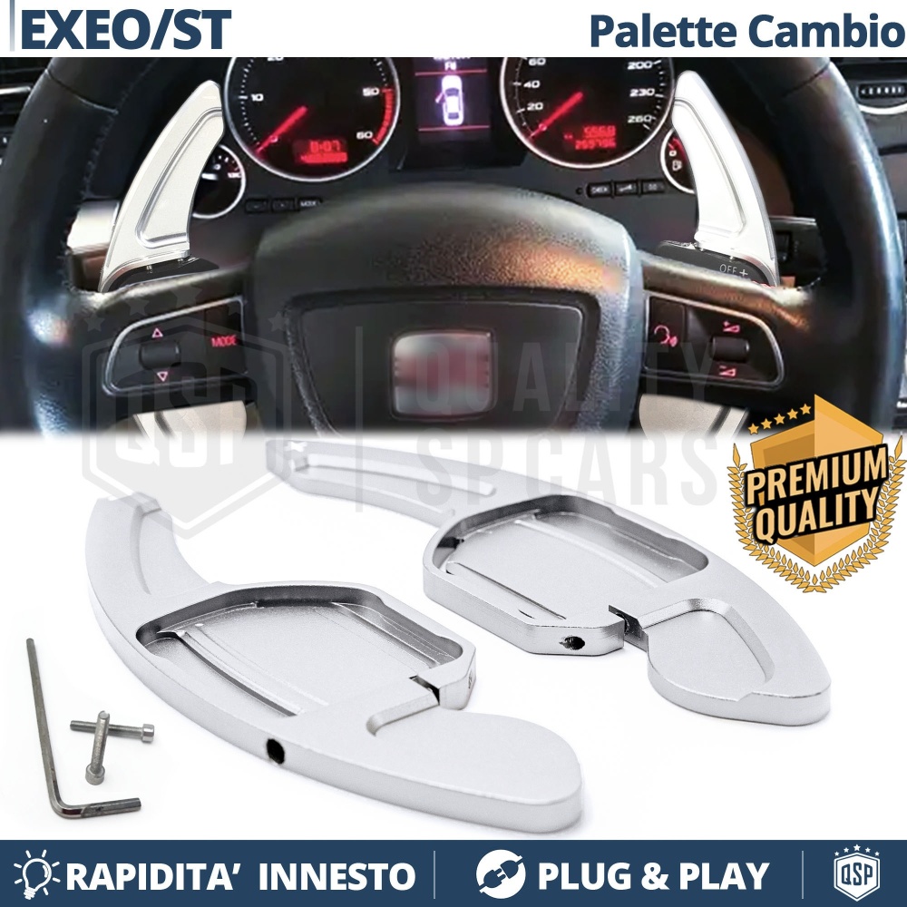 2 Levas de Volante para SEAT EXEO | Levas de Cambio en Aluminio Silver 2 Levas de Volante para SEAT EXEO | Levas de Cambio en Aluminio Silver