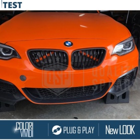 Orange Kühlergrill Zierleisten Rohr Streifen für BMW 2ER F22 F23 | Starre Kühlerschutz Bänder