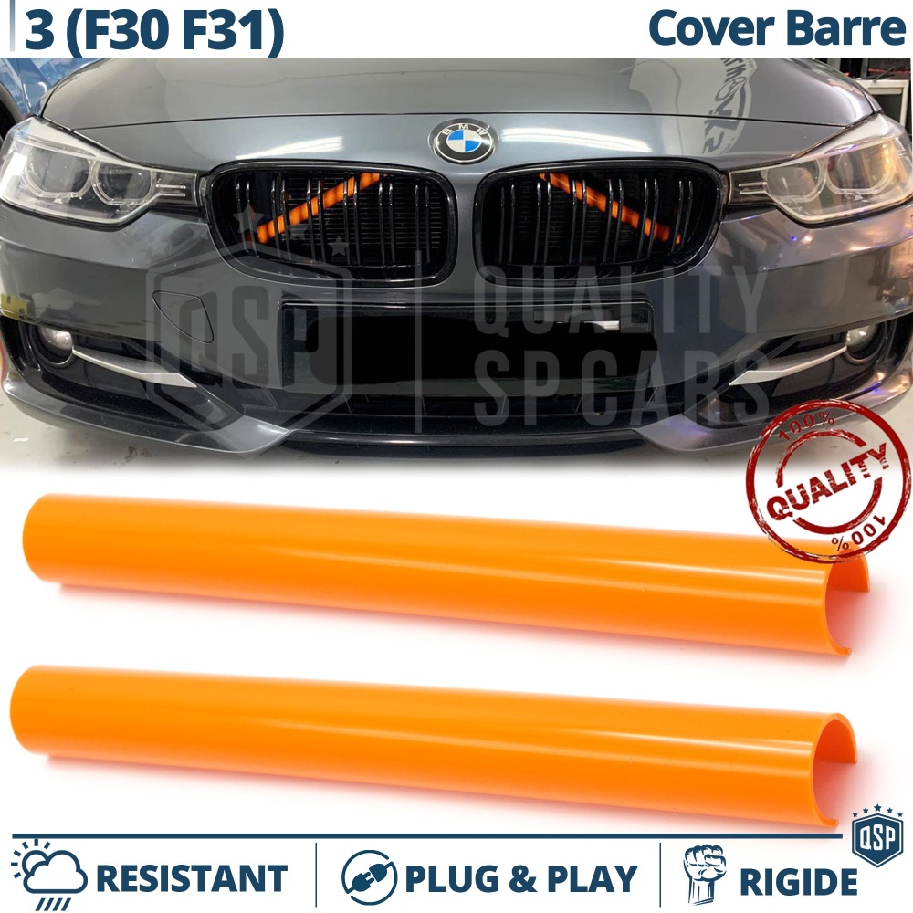 Orange Crash Bar Covers for BMW 3 Series F30 F31 Front Grill | Rigid Radiator Protection Bars