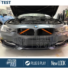 Orange Crash Bar Covers for BMW 3 Series F30 F31 Front Grill | Rigid Radiator Protection Bars
