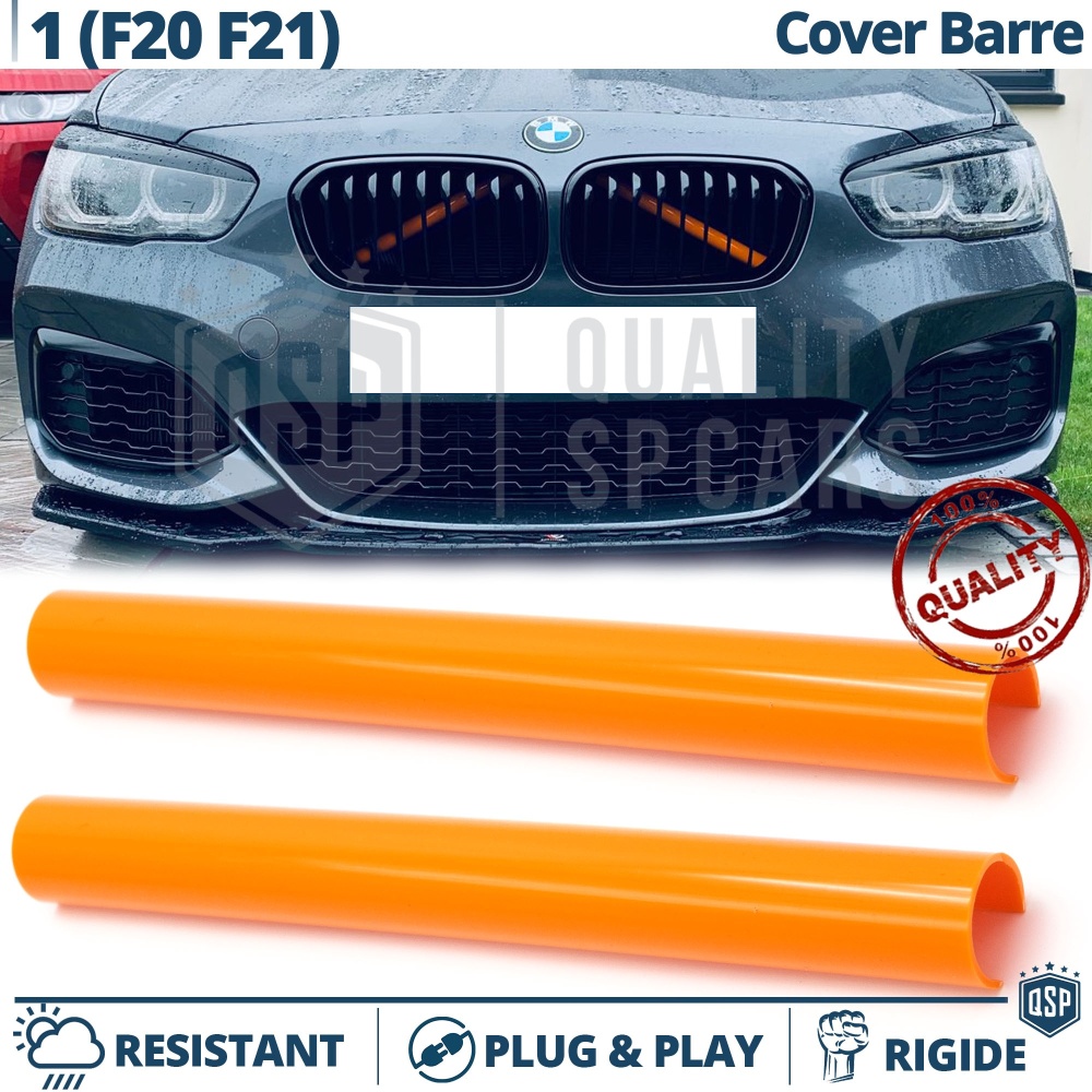 Barras Soporte Rejilla Naranja para BMW Serie 1 F20 F21 | Tiras Rigidas Protección Radiador