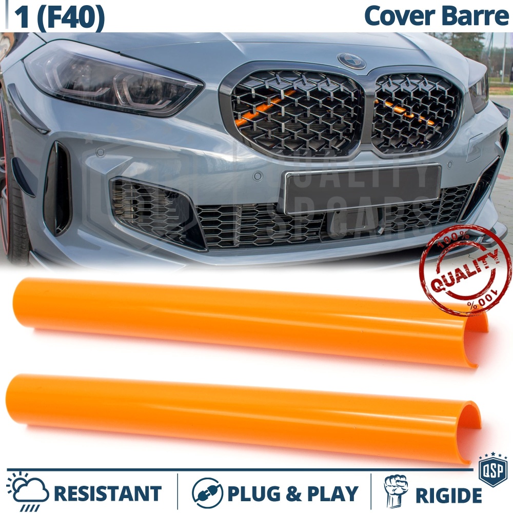 Barras Soporte Rejilla Naranja para BMW Serie 1 F40 | Tiras Rigidas Protección Radiador