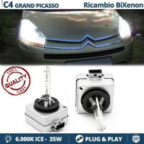 2x Bombillas Bi-Xenon D1S de Repuesto para CITROEN C4 GRAND PICASSO I Luz 6.000K Blanco Frio Lámpara 35W