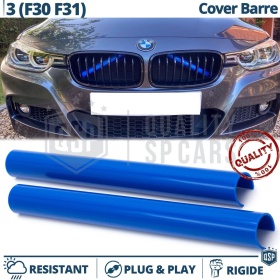 Blaue Kühlergrill Zierleisten Rohr Streifen für BMW 3ER F30 F31 | Starre Kühlerschutz Bänder
