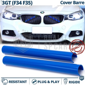 Blue Crash Bar Covers for BMW 3 Series GT F34 F35 Front Grill | Rigid Radiator Protection Bars