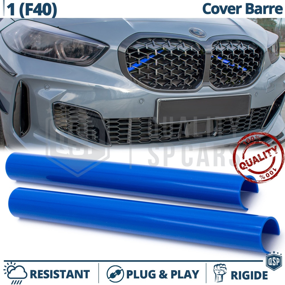 Blue Crash Bar Covers for BMW 1 Series F40 Front Grill | Rigid Radiator Protection Bars