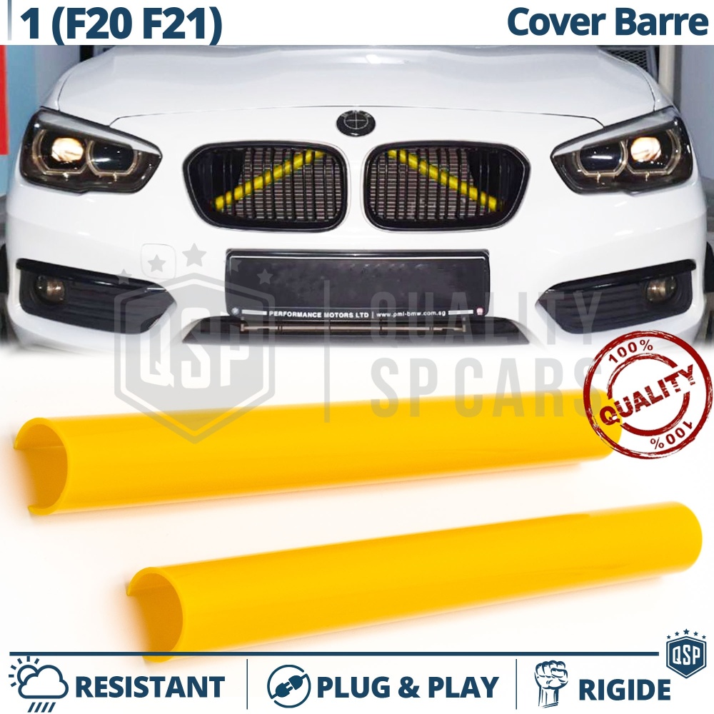 Yellow Crash Bar Covers for BMW 1 Series F20 F21 Front Grill | Rigid Radiator Protection Bars