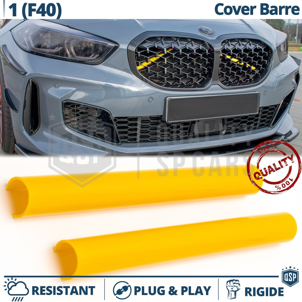 Barras Soporte Rejilla Amarillas para BMW Serie 1 F40 | Tiras Rigidas Protección Radiador