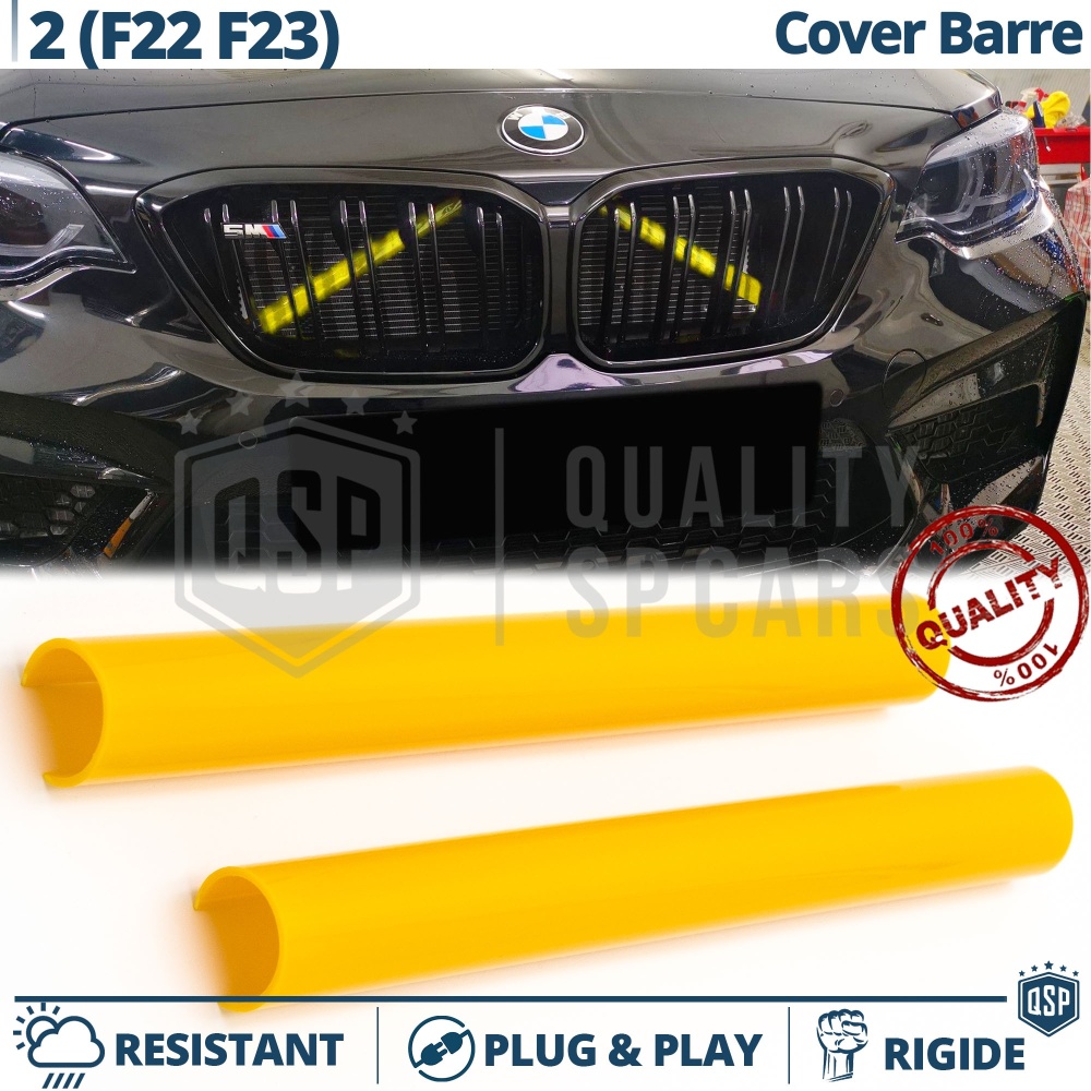 Yellow Crash Bar Covers for BMW 2 Series F22 F23 Front Grill | Rigid Radiator Protection Bars