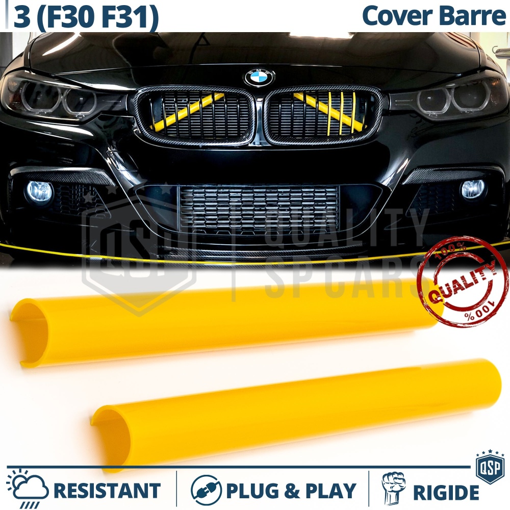Yellow Crash Bar Covers for BMW 3 Series F30 F31 Front Grill | Rigid Radiator Protection Bars