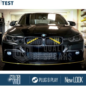 Yellow Crash Bar Covers for BMW 3 Series F30 F31 Front Grill | Rigid Radiator Protection Bars