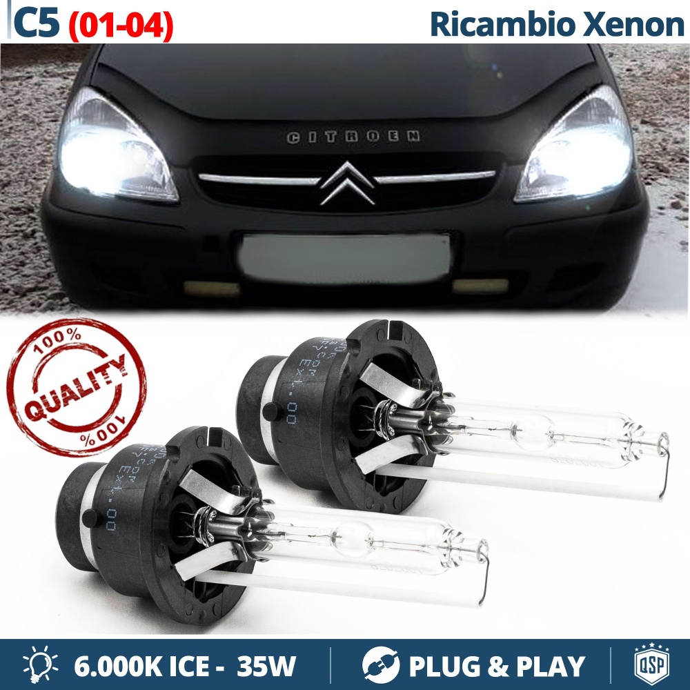 2x Bombillas Xenon D2S de Repuesto para CITROEN C5 I Luz 6.000K Blanco Frio Lámpara 35W