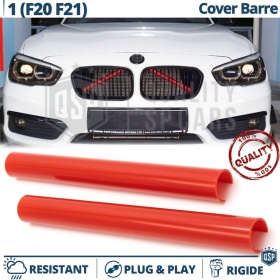 Red Crash Bar Covers for BMW 1 Series F20 F21 Front Grill | Rigid Radiator Protection Bars