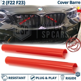 Red Crash Bar Covers for BMW 2 Series F22 F23 Front Grill | Rigid Radiator Protection Bars
