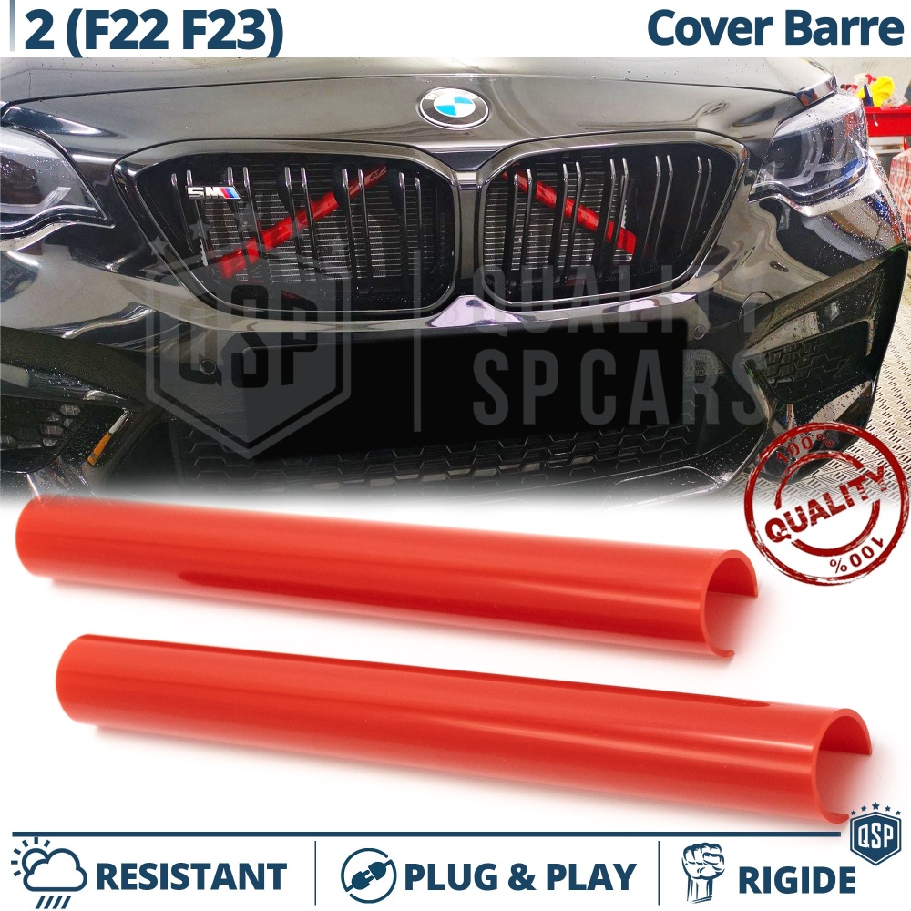 Red Crash Bar Covers for BMW 2 Series F22 F23 Front Grill | Rigid Radiator Protection Bars